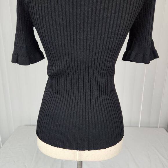 Cooper St Hilton Knit Top High Neck Short Sleeve Black Women's Small New Sample - Picture 9 of 11